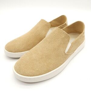 Olukai Pehuea Luxe (Women's‎ 7.5) Suede Slip-On Shoe Toasted Coconut Tan Sneaker